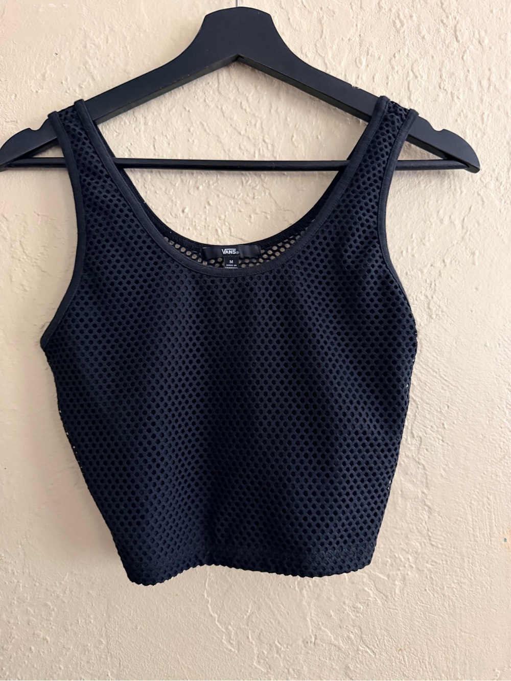 Vans Black Mesh Cropped Tank Top